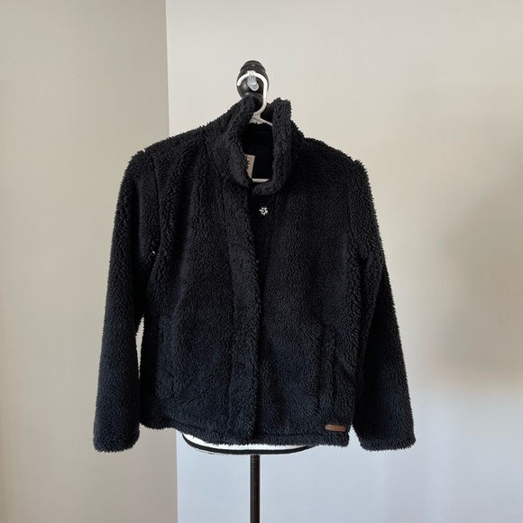Billabong cozy days black sherpa jacket in a size large - Picture 12 of 15